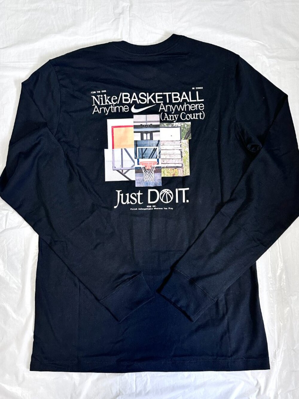 NEW Nike Men's Basketball Long-Sleeve T-Shirt HV1770-010 Streetwear Black Size L